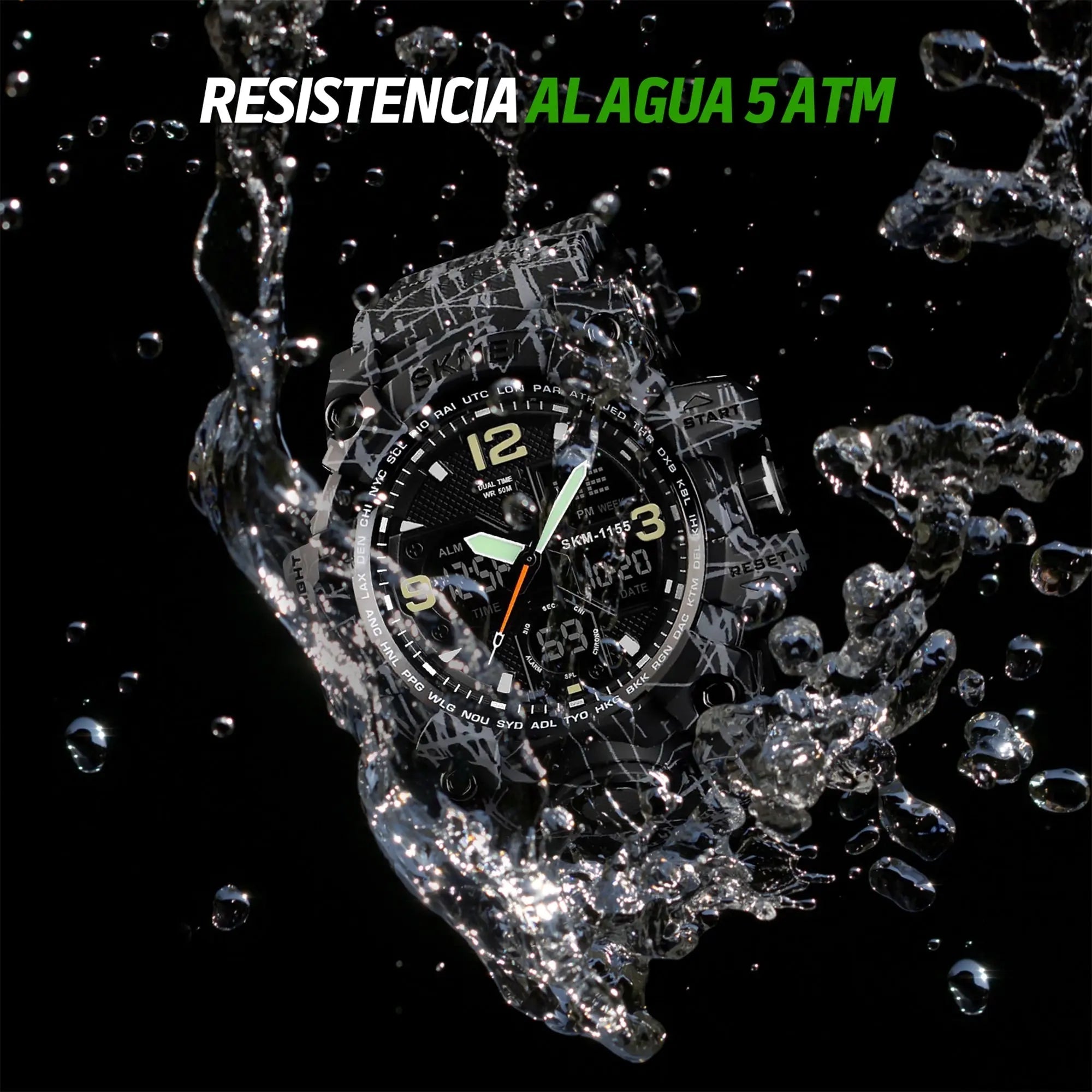 Reloj Digital y Analógico Deportivo Contra Agua 1155b