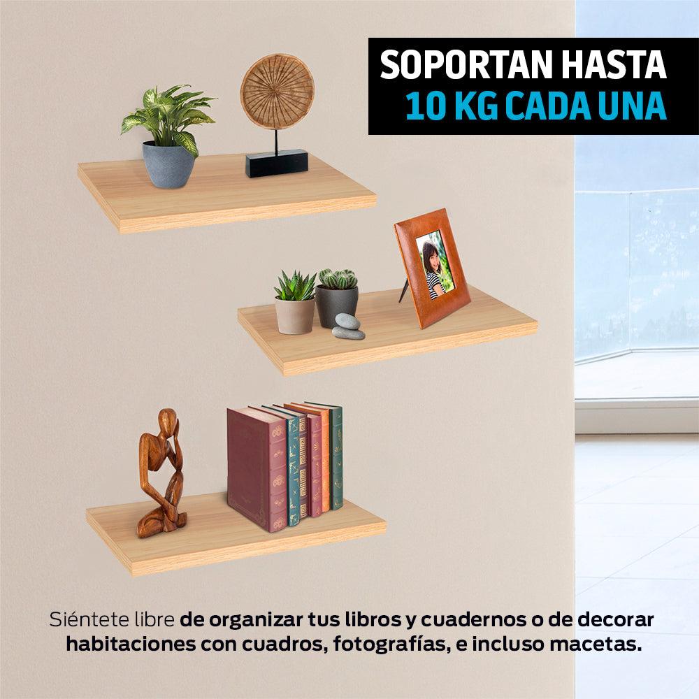 Set de 3 Repisas Flotantes de MDF de 30 x 15 cm