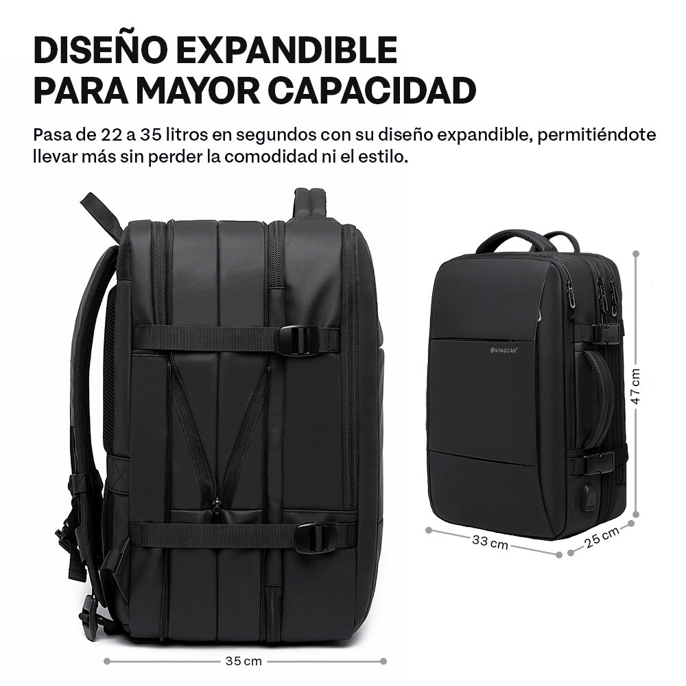 Mochila Expandible de 22 a 35 L para Laptop de 18 Pulgadas