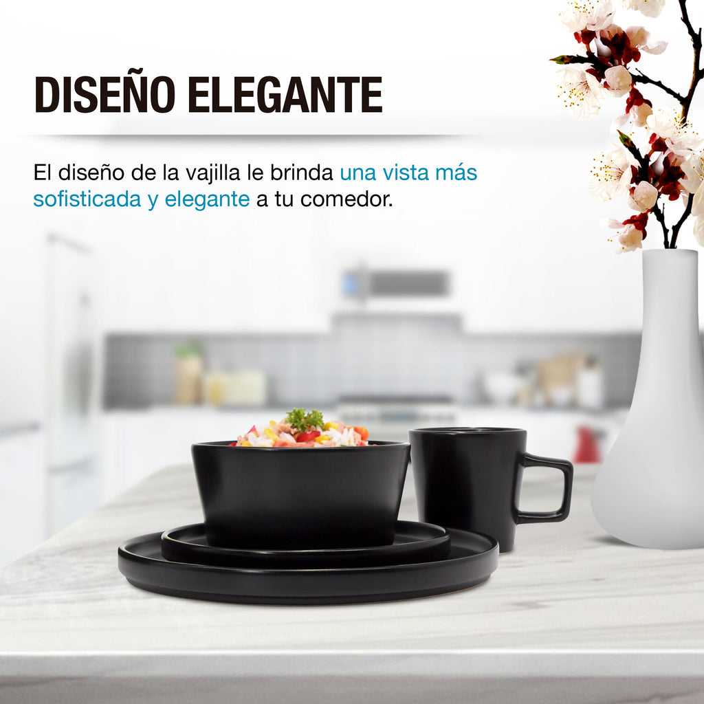 Vajilla de Gres 16 Piezas para 4 Personas Casa Litus