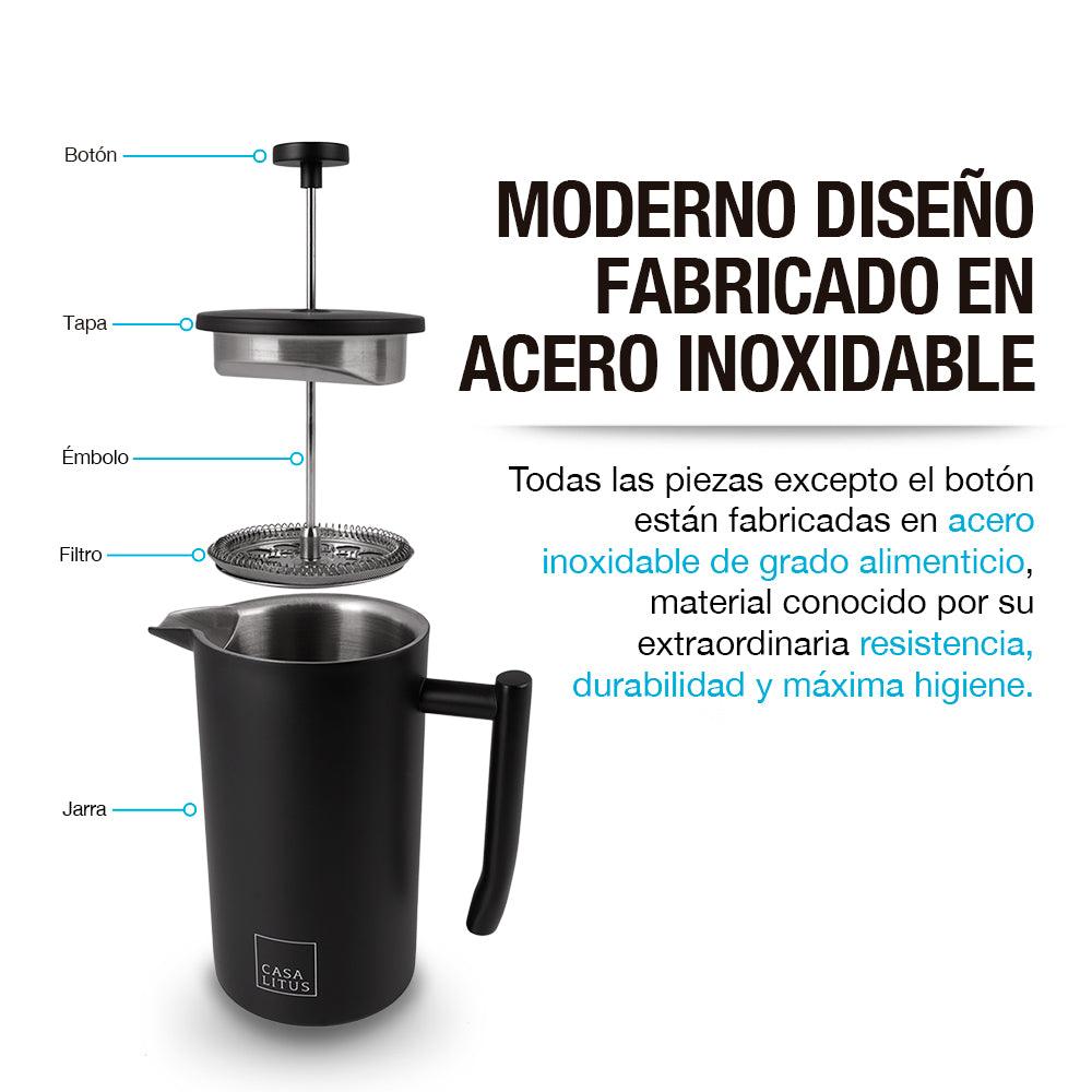 Prensa Francesa de Acero Inoxidable de 1 L Casa Litus