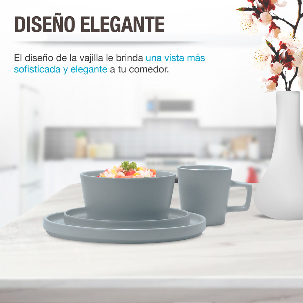 Vajilla de Gres 16 Piezas para 4 Personas Casa Litus