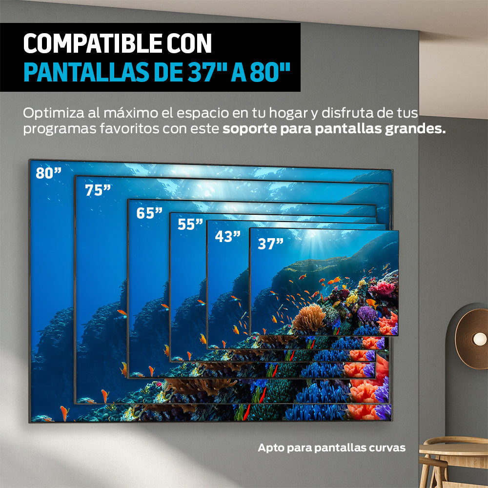 Soporte Articulado para TV de 37 a 80 Pulgadas, hasta 40 kg