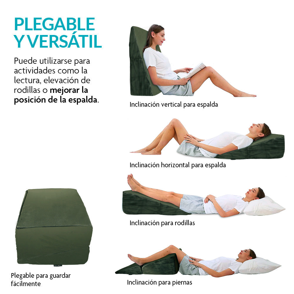 Almohada Ortopédica de Cuña Antirreflujo para Espalda, Cuello, Embarazo
