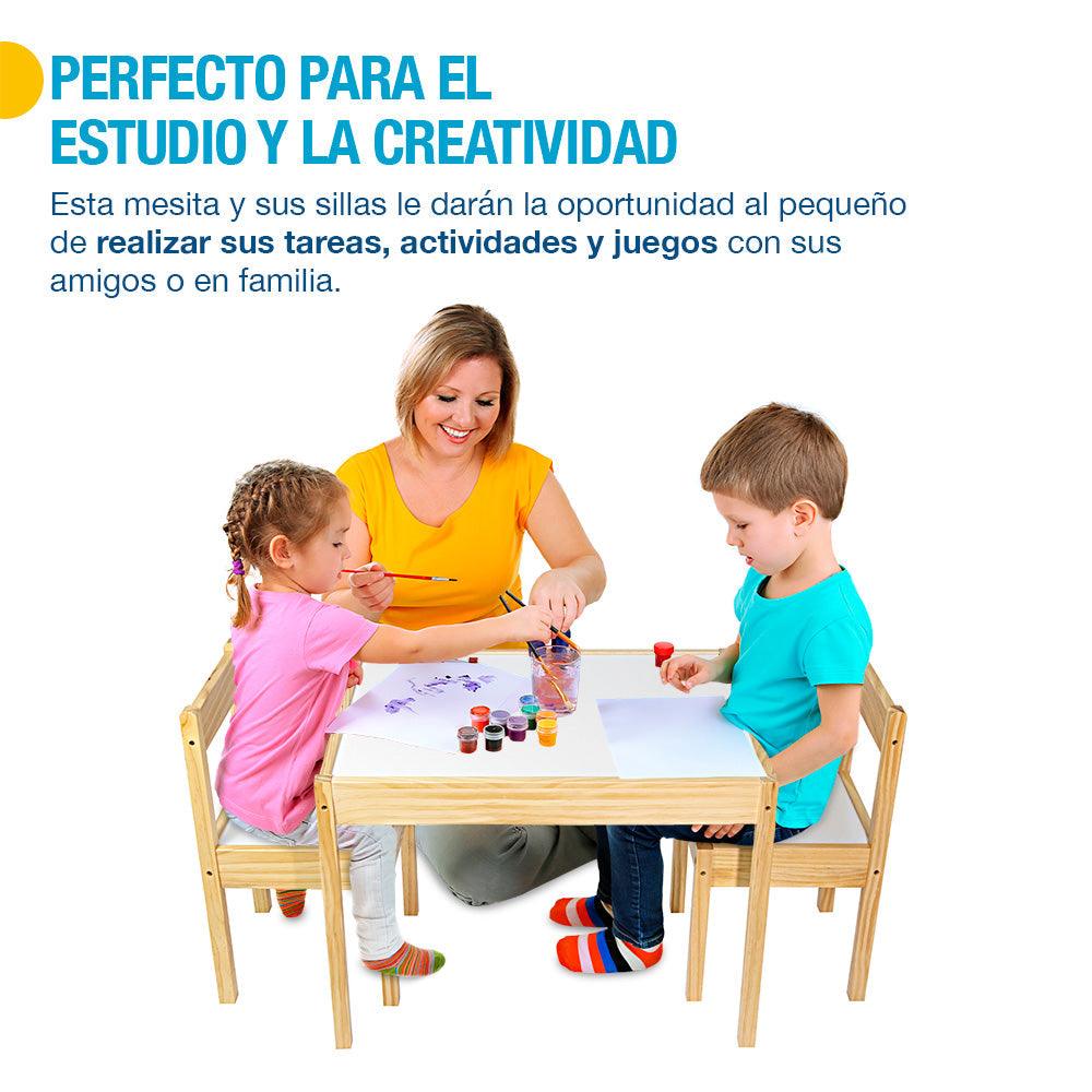 Mesa Montessori Infantil con 2 Sillas de Madera Shimy