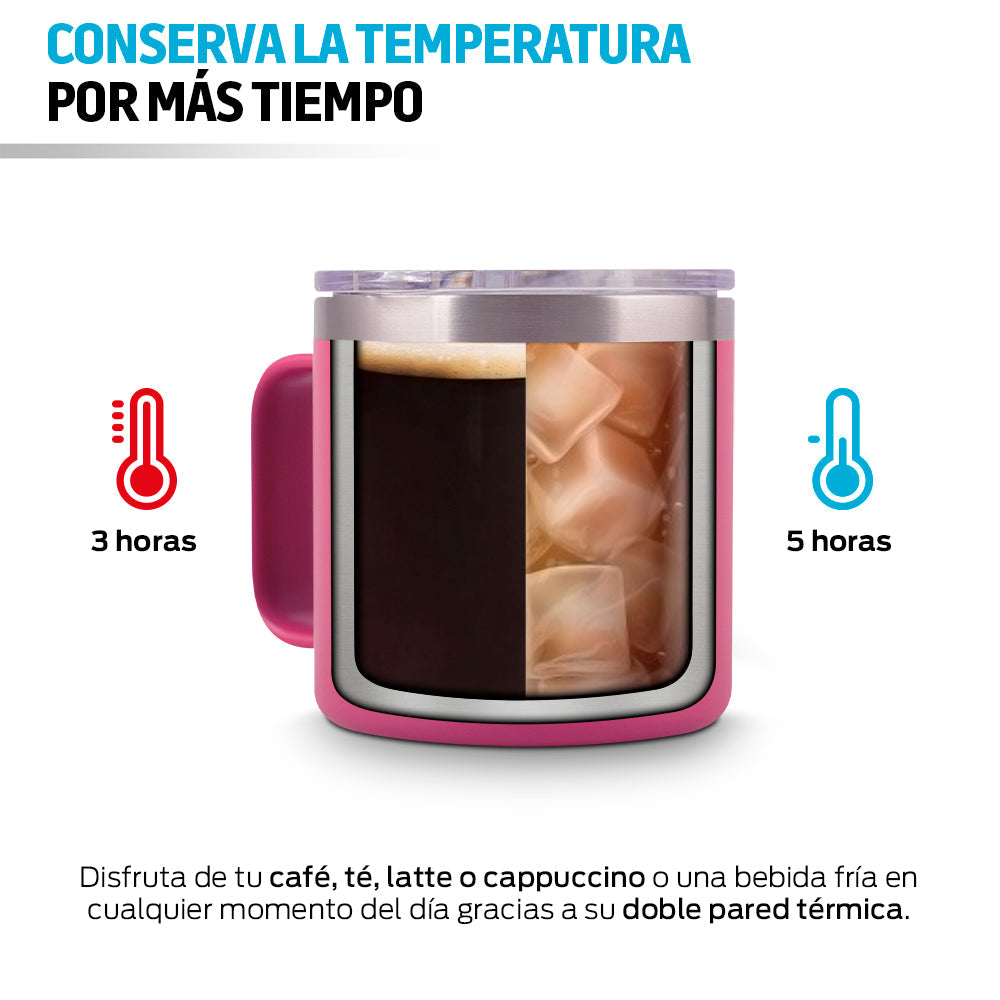 Taza térmica de acero inoxidable 400 ml con tapa hermética