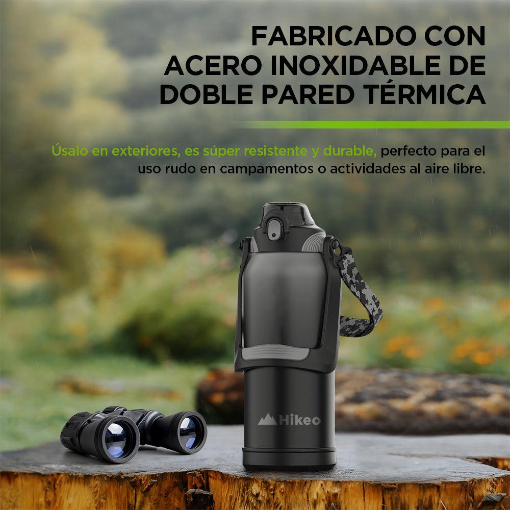 Termo de Acero Inoxidable 2 L con Popote y Correa HIKEO