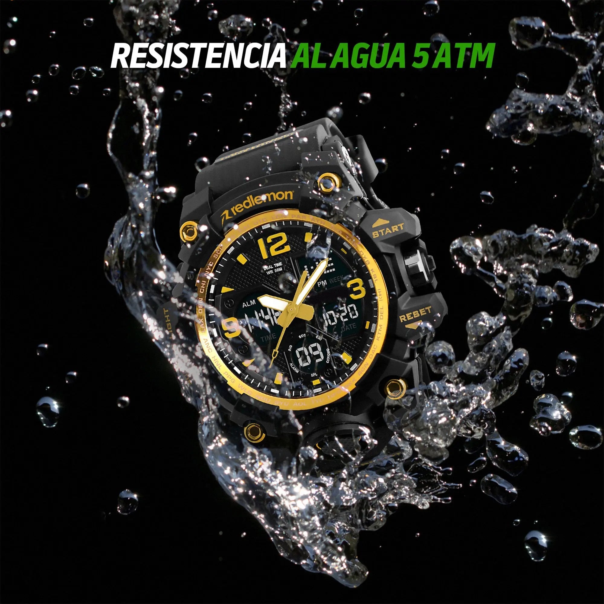 Reloj Digital y Analógico Deportivo Contra Agua 1155b