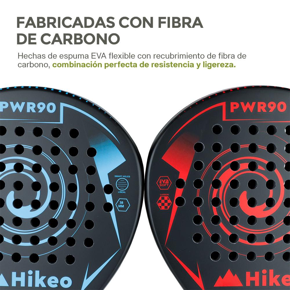 2 Palas de Pádel con Fundas, Pelotas y Grips. Raquetas de Fibra de Carbono