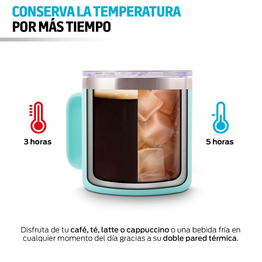 Taza térmica de acero inoxidable 400 ml con tapa hermética