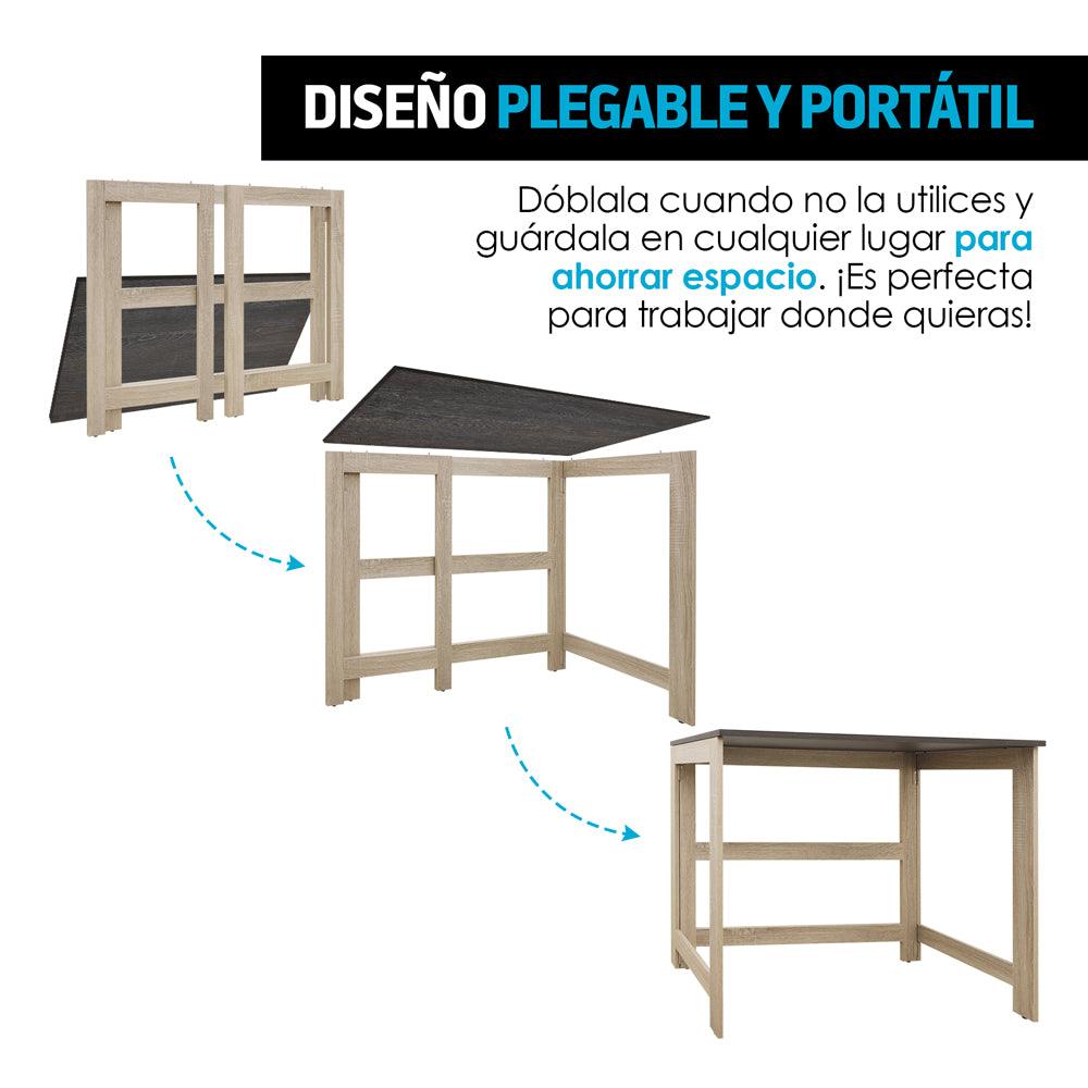 Escritorio Plegable de Madera para PC o Laptop Fácil Armado