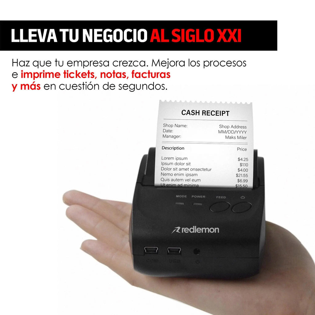 Mini Impresora Térmica Bluetooth de 58 mm para Tickets