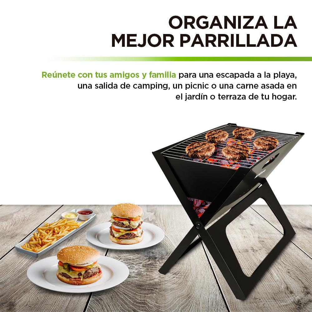 Asador de Carbón Portátil Plegable para Carne Asada Parrillada