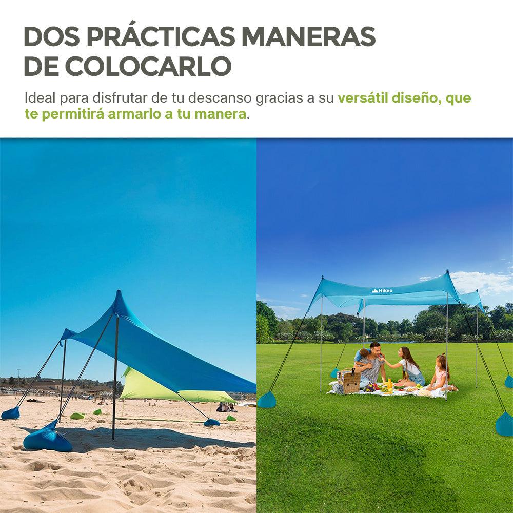 Toldo Portátil para Playa de 3 x 3 m con UPF 50 HIKEO