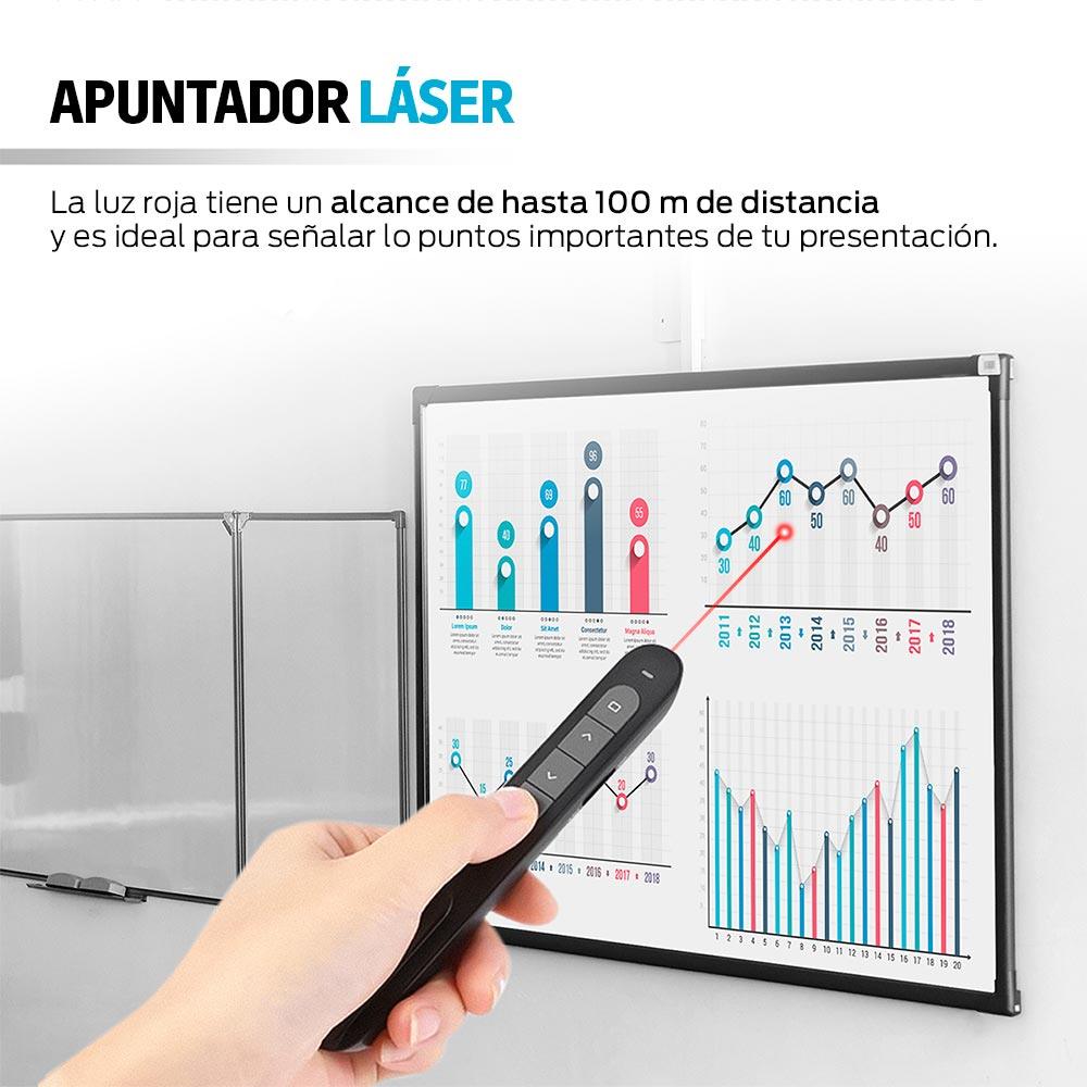Presentador Inalámbrico USB con Puntero Láser, 20 m