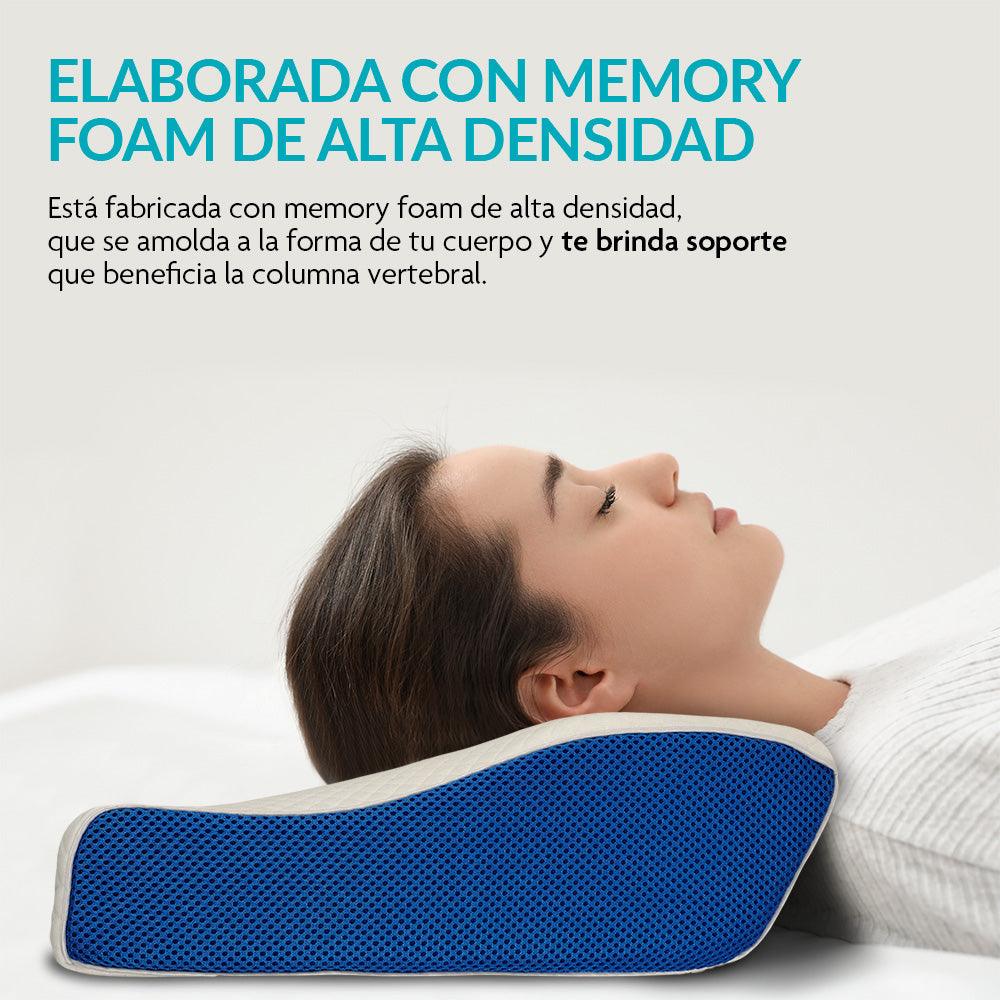 Almohada cervical de memory foam con antifaz y tapones
