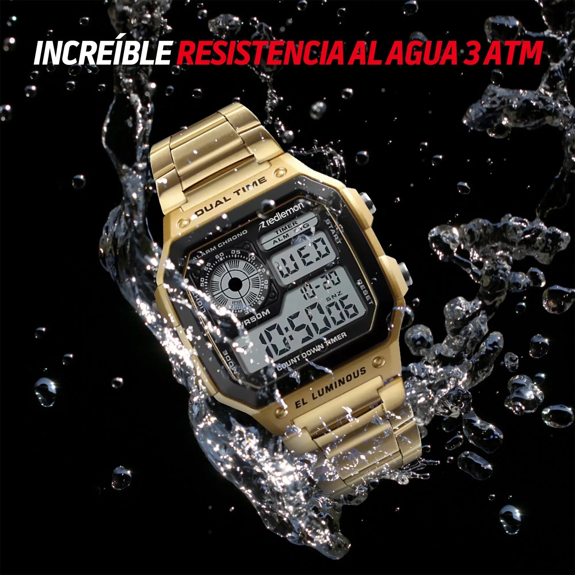 Reloj Digital Clásico con Correa de Metal Mod. 1335