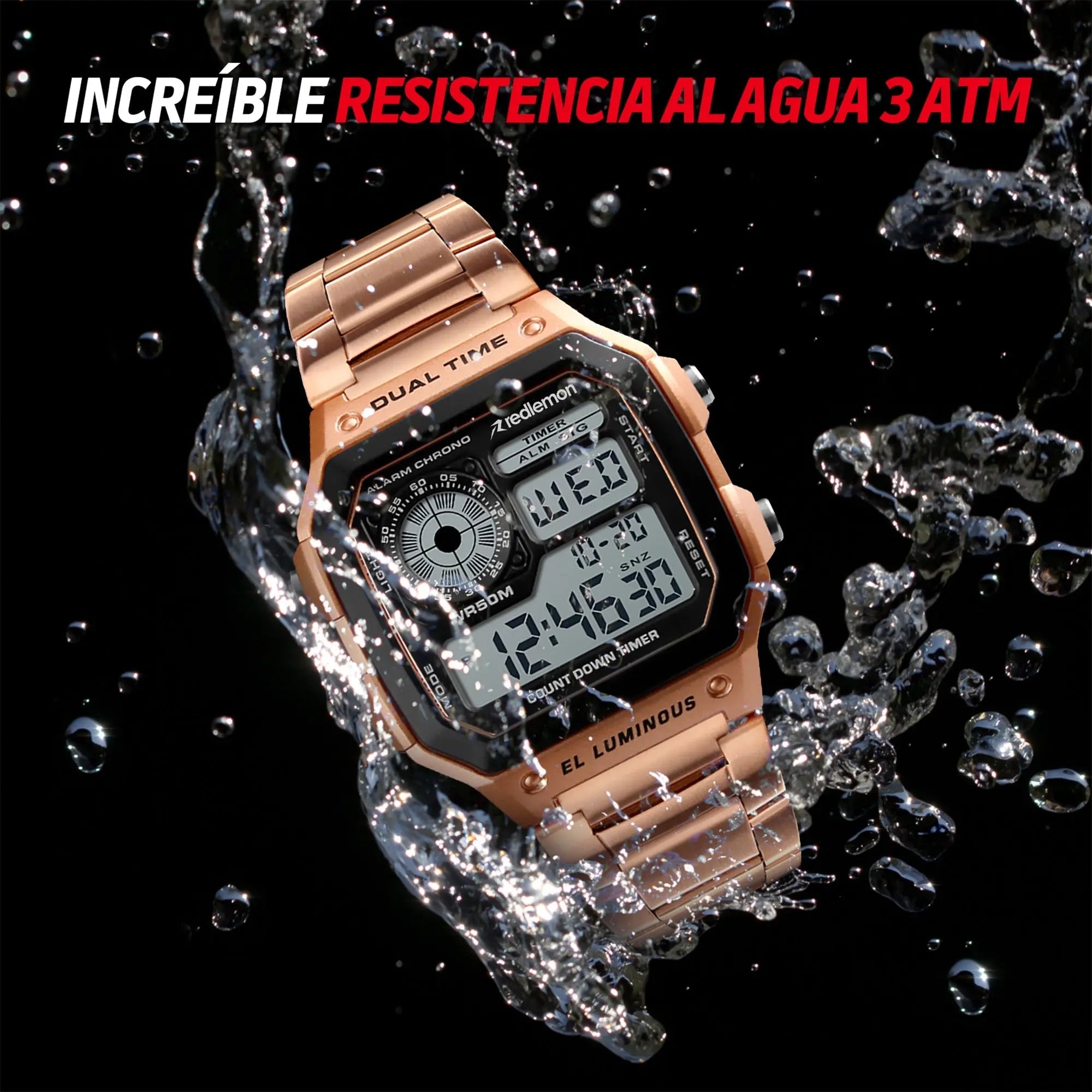 Reloj Digital Clásico con Correa de Metal Mod. 1335