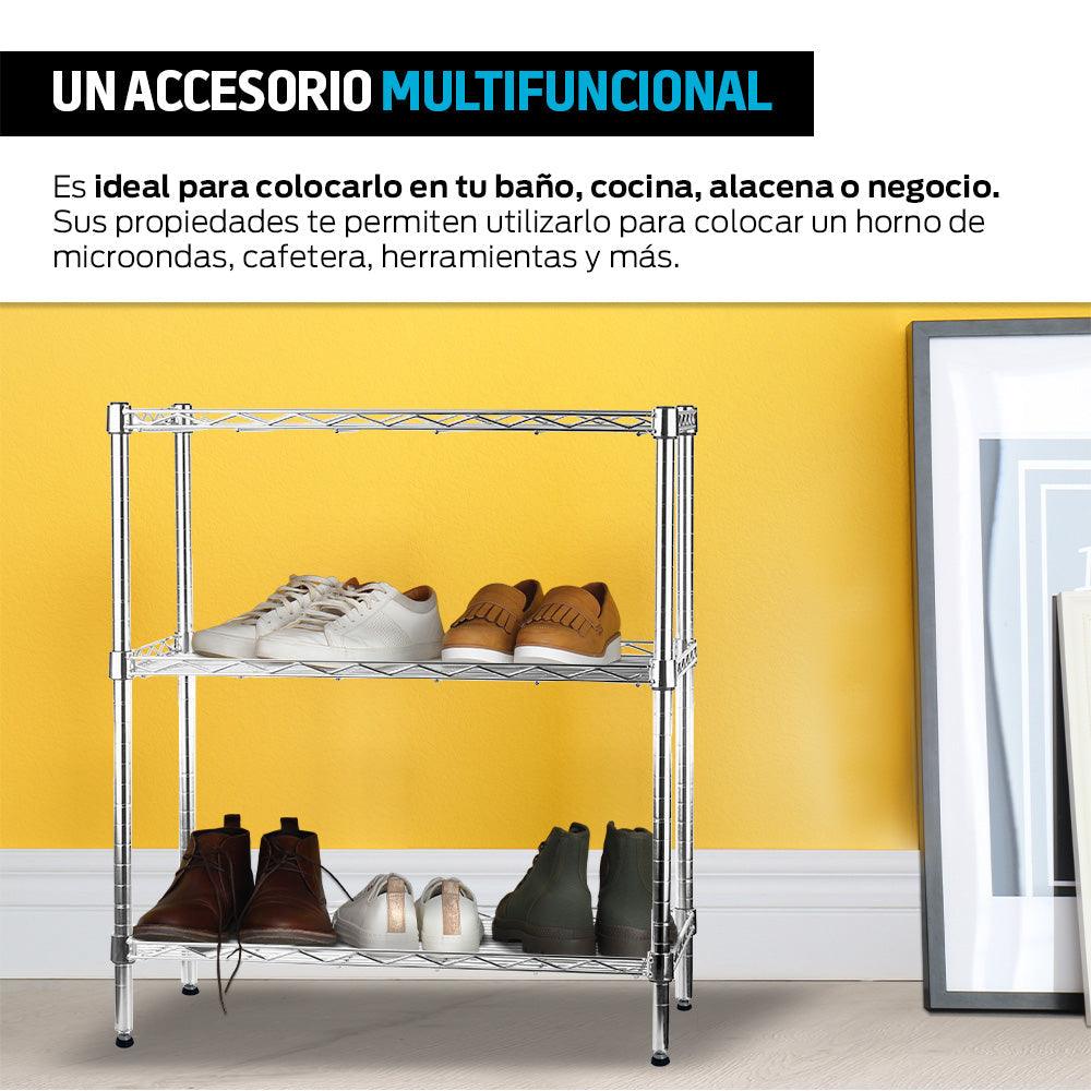 Estante Organizador de Metal con 3 Repisas Multiusos