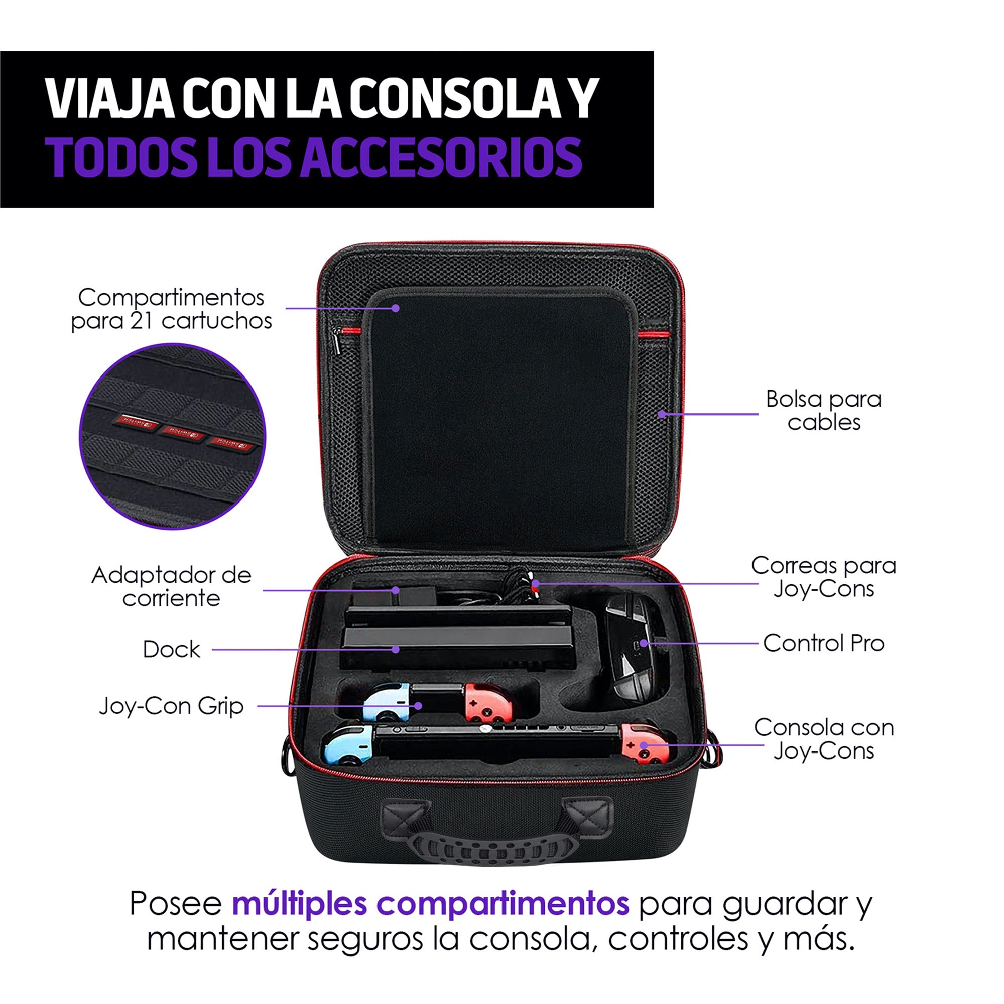 Funda Rígida de Viaje para Nintendo Switch y Modelo OLED