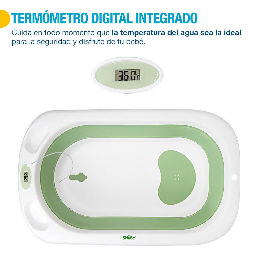 Tina de Baño para Bebé Plegable y Termómetro Integrado