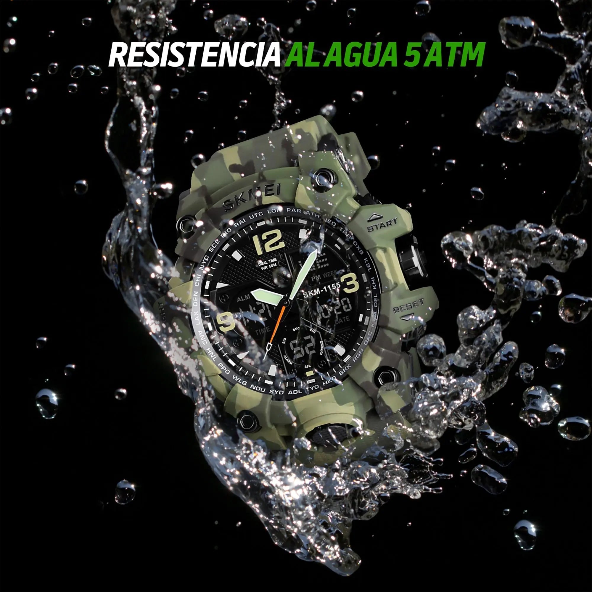 Reloj Digital y Analógico Deportivo Contra Agua 1155b