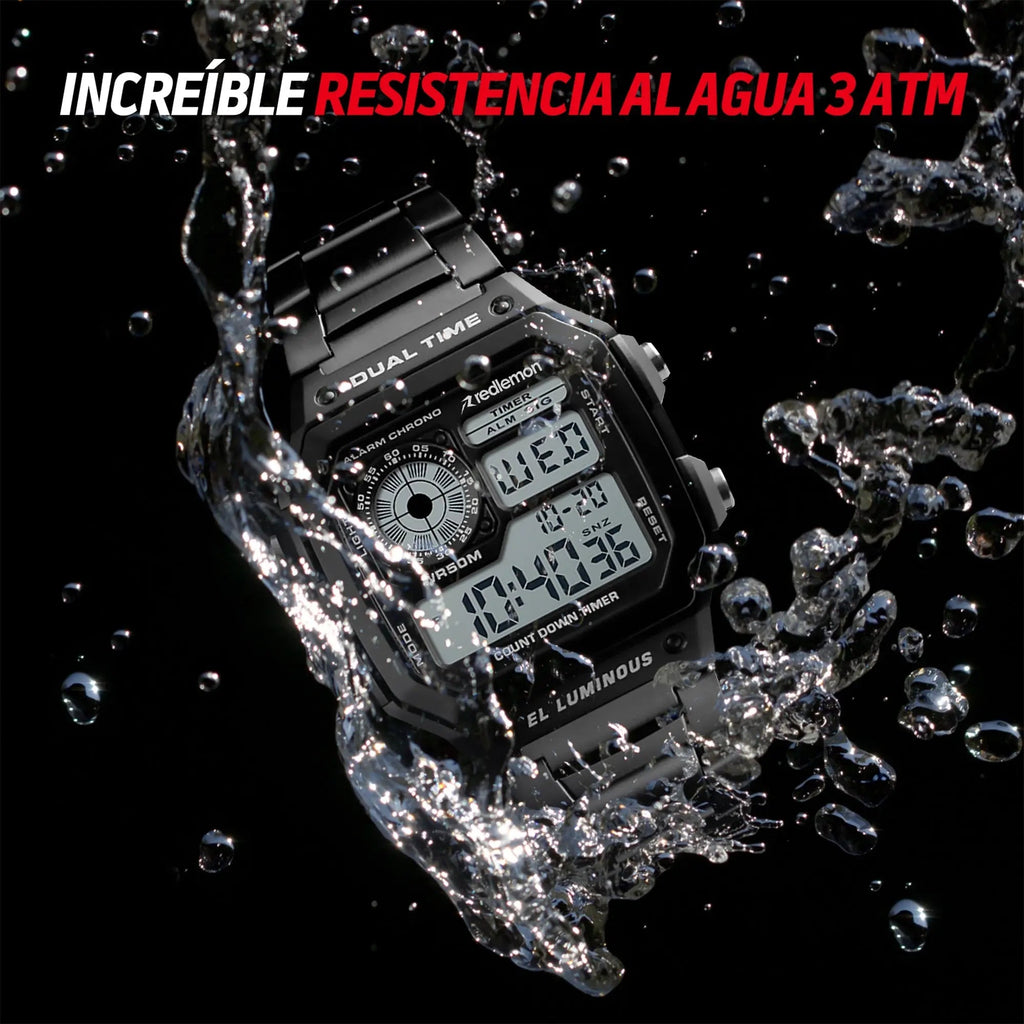 Reloj Digital Clásico con Correa de Metal Mod. 1335