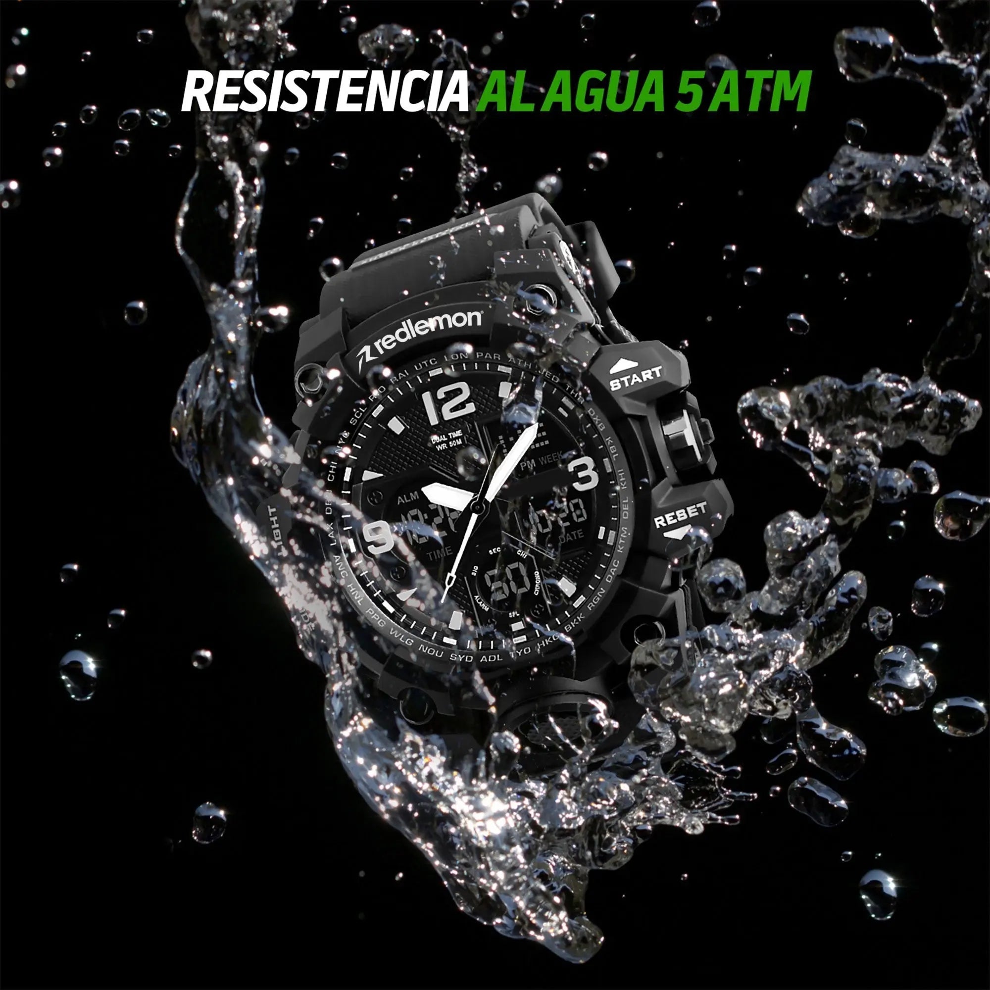 Reloj Digital y Analógico Deportivo Contra Agua 1155b
