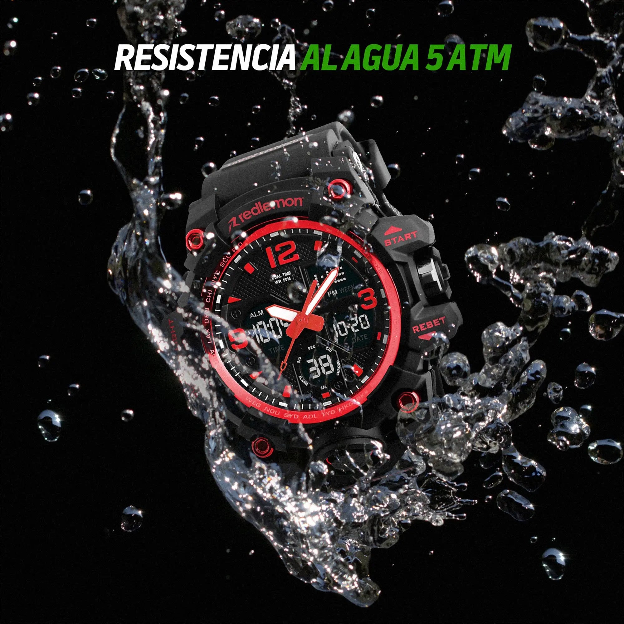 Reloj Digital y Analógico Deportivo Contra Agua 1155b