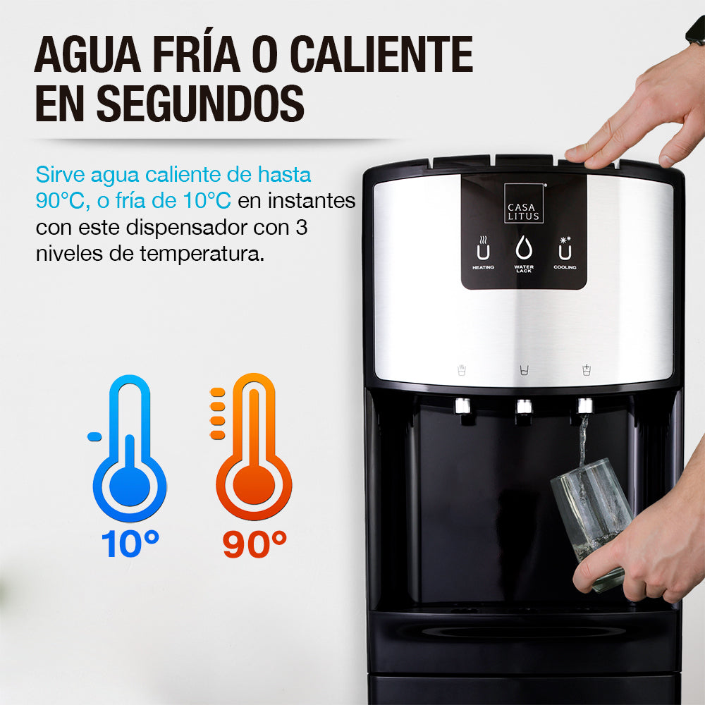 Dispensador de Agua con Garrafón Oculto 11/20 L, 3 Temperaturas