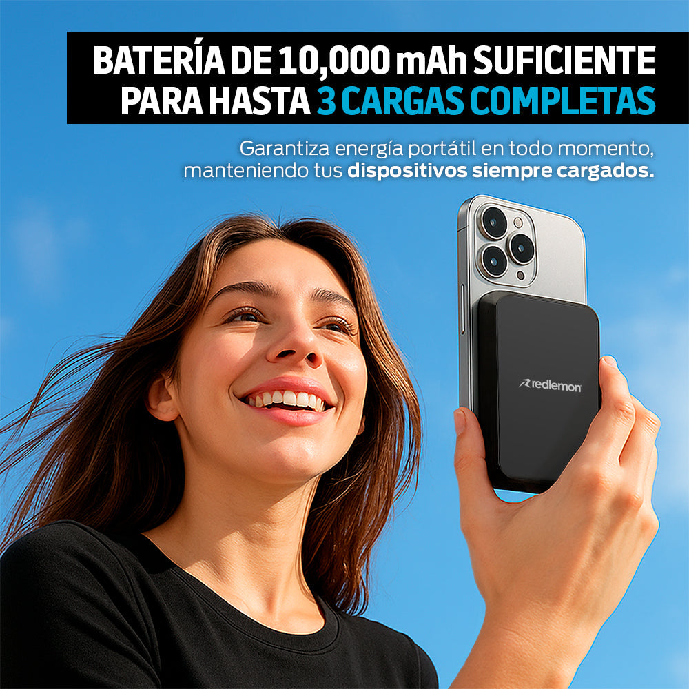 Power Bank Magnético de 10,000 mAh con Carga de 15 W