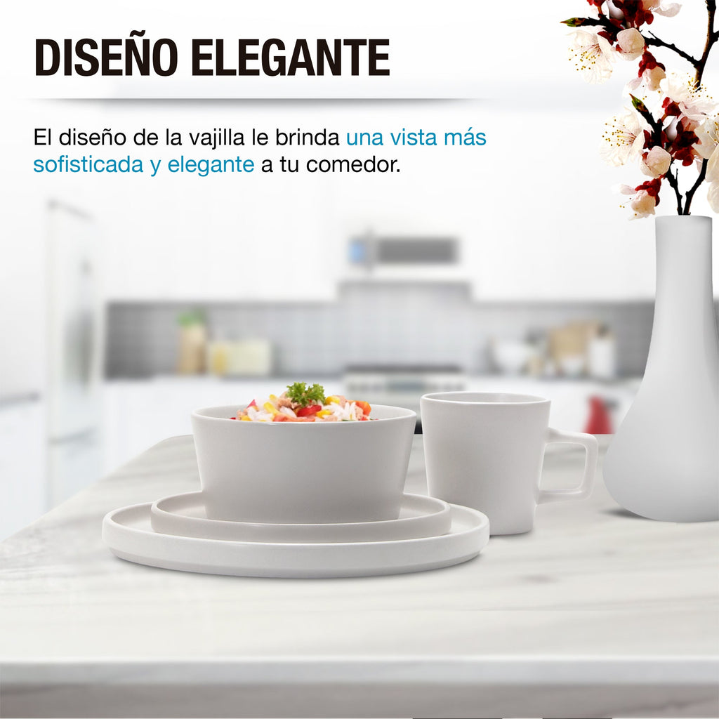 Vajilla de Gres 16 Piezas para 4 Personas Casa Litus