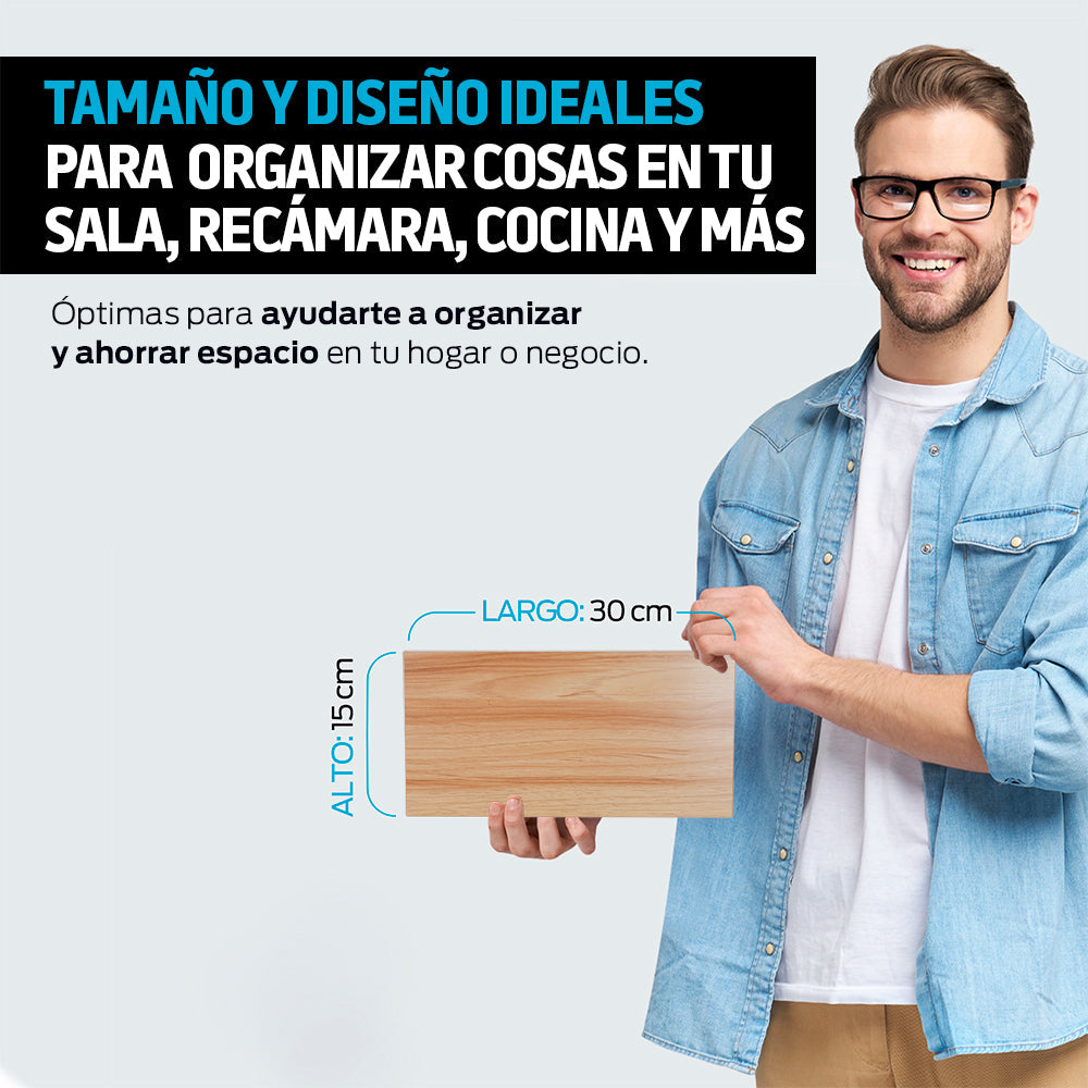 Set de 6 Repisas Flotantes de MDF de 30 x 15 cm