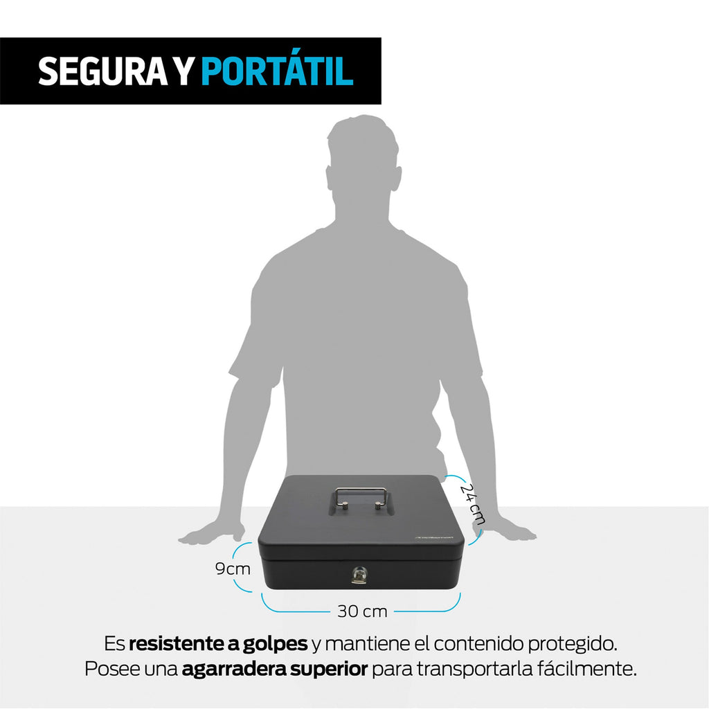 Caja Portátil para Dinero con Charola y 2 Llaves