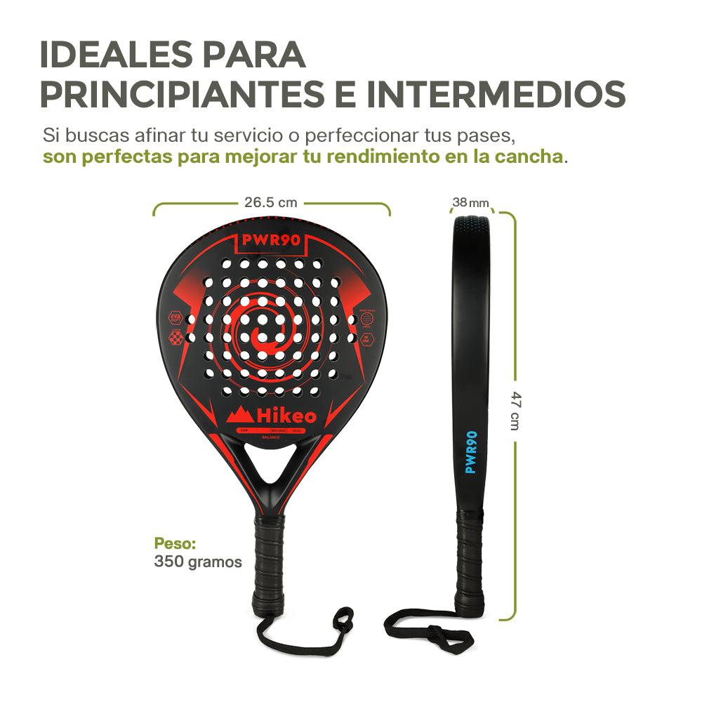2 Palas de Pádel con Fundas, Pelotas y Grips. Raquetas de Fibra de Carbono