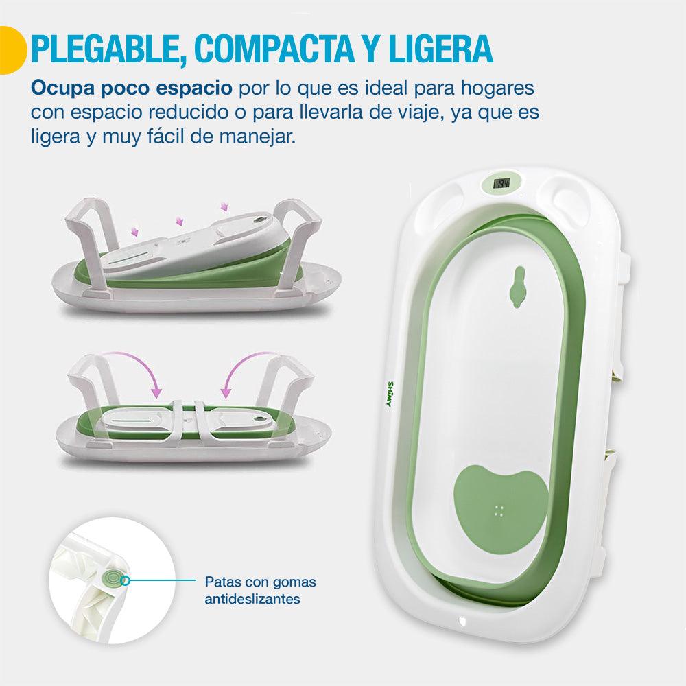 Tina de Baño para Bebé Plegable y Termómetro Integrado