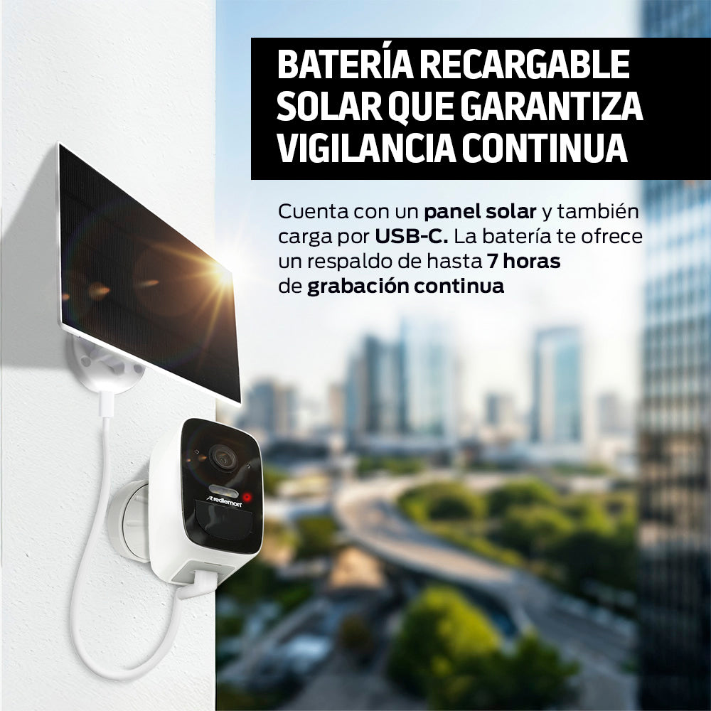 Cámara de Seguridad Exterior Batería Recargable Solar, Visión Nocturna y más