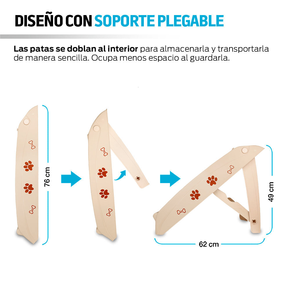 Escalera Plegable para Perro de 4 Peldaños, Soporta 60 kg