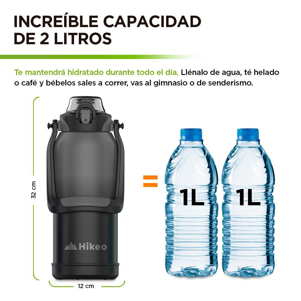 Termo de Acero Inoxidable 2 L con Popote y Correa HIKEO
