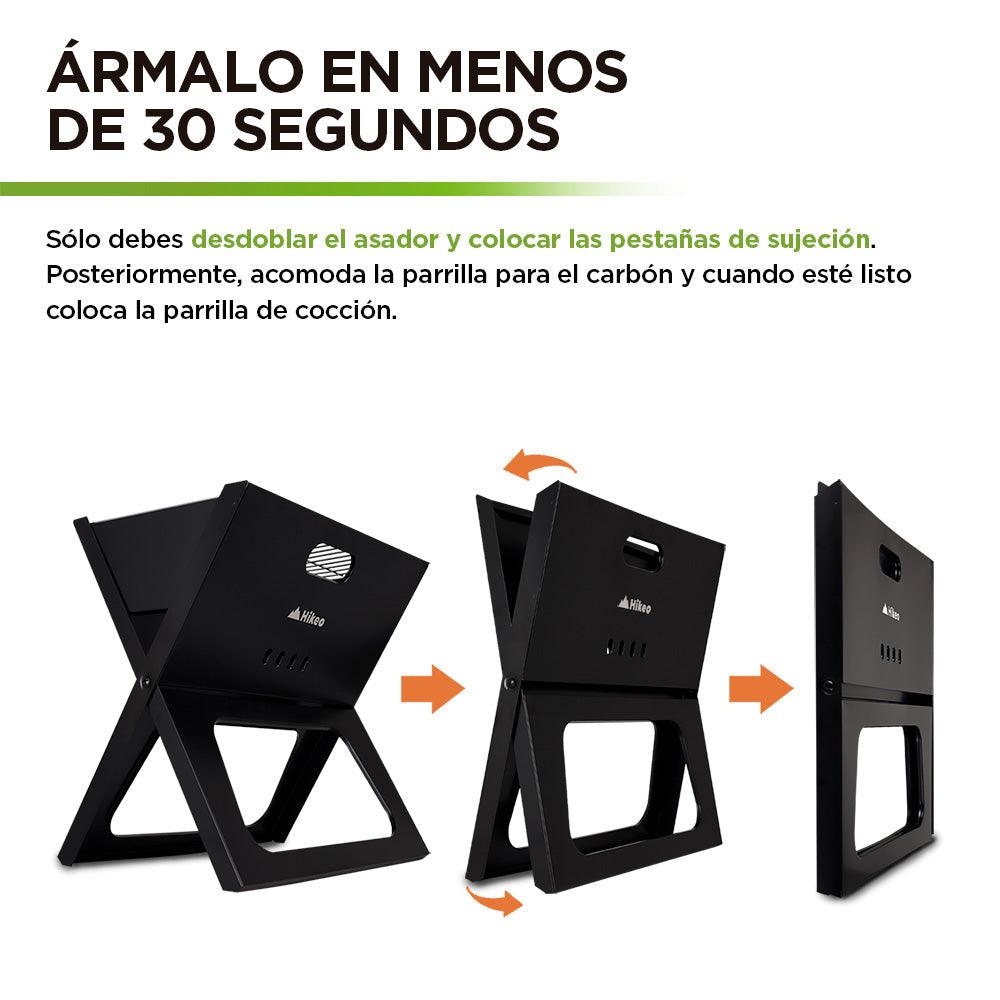 Asador de Carbón Portátil Plegable para Carne Asada Parrillada