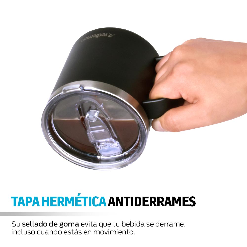 Taza térmica de acero inoxidable 400 ml con tapa hermética