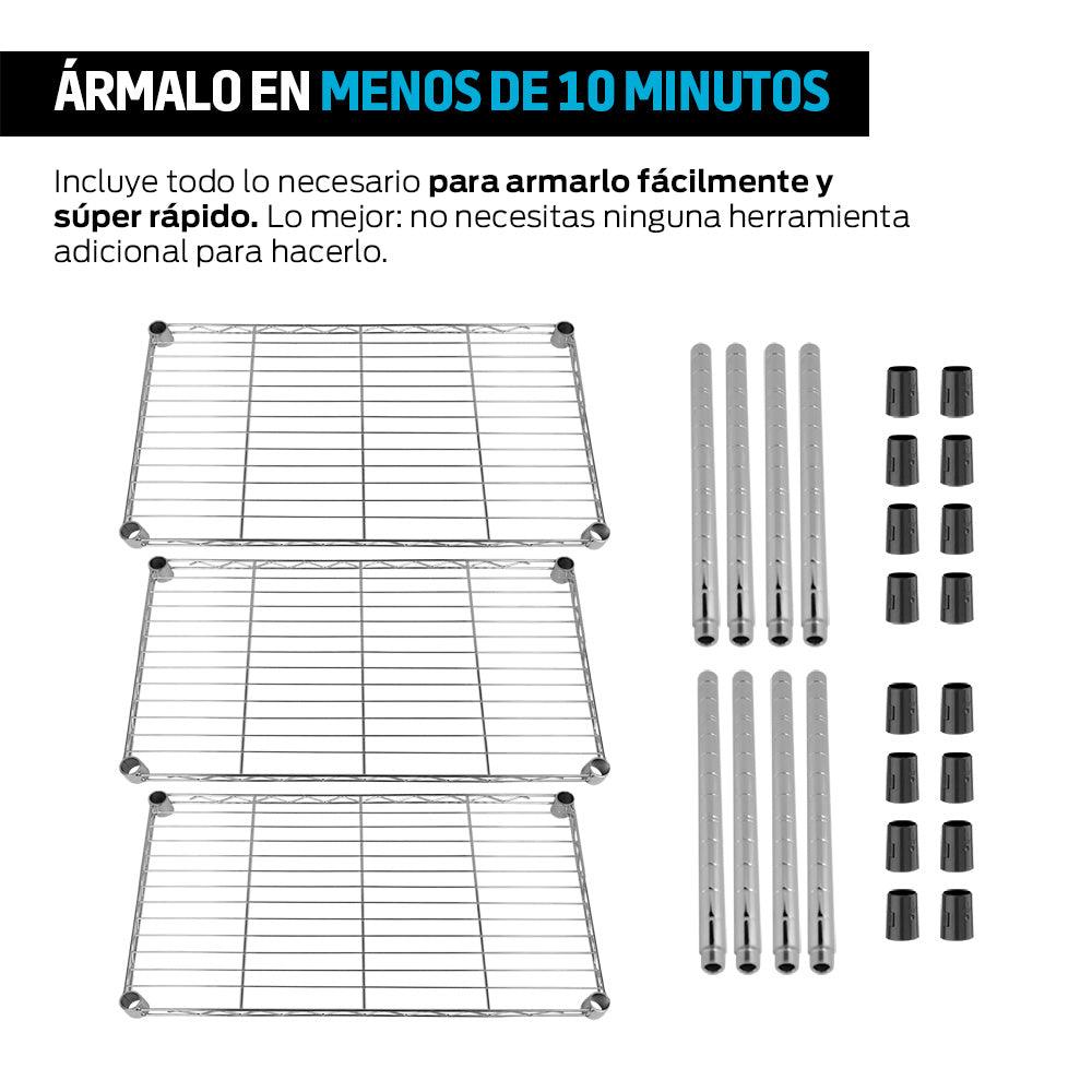 Estante Organizador de Metal con 3 Repisas Multiusos