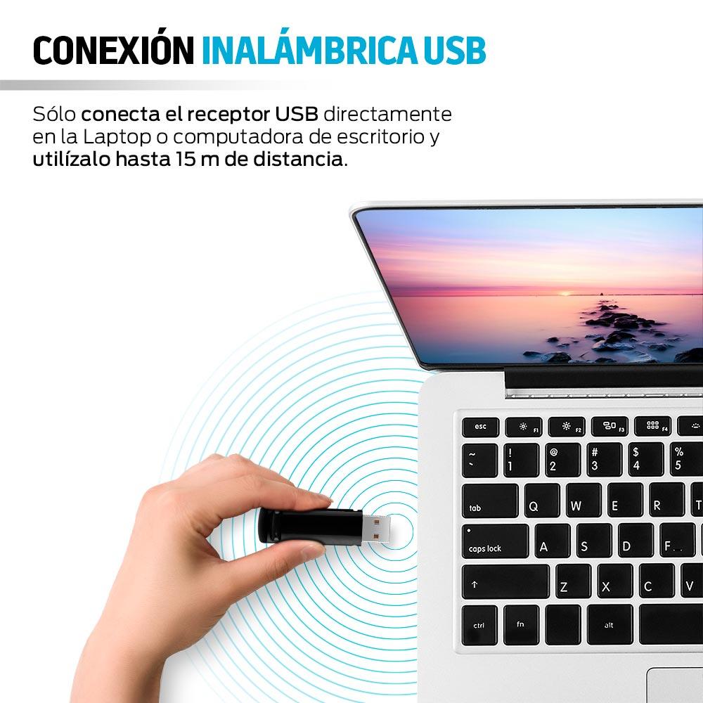 Presentador Inalámbrico USB con Puntero Láser, Alcance de 15 m