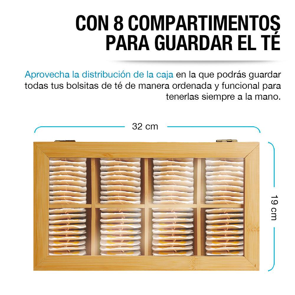 Caja de Bambú para Té con 8 Compartimentos Casa Litus