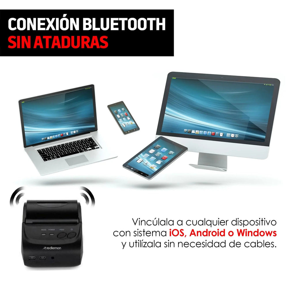 Mini Impresora Térmica Bluetooth de 58 mm para Tickets