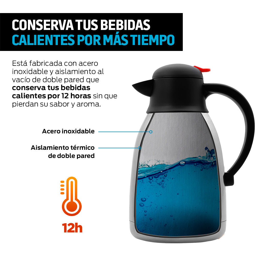 Jarra Térmica de Acero Inoxidable de 1.5 L