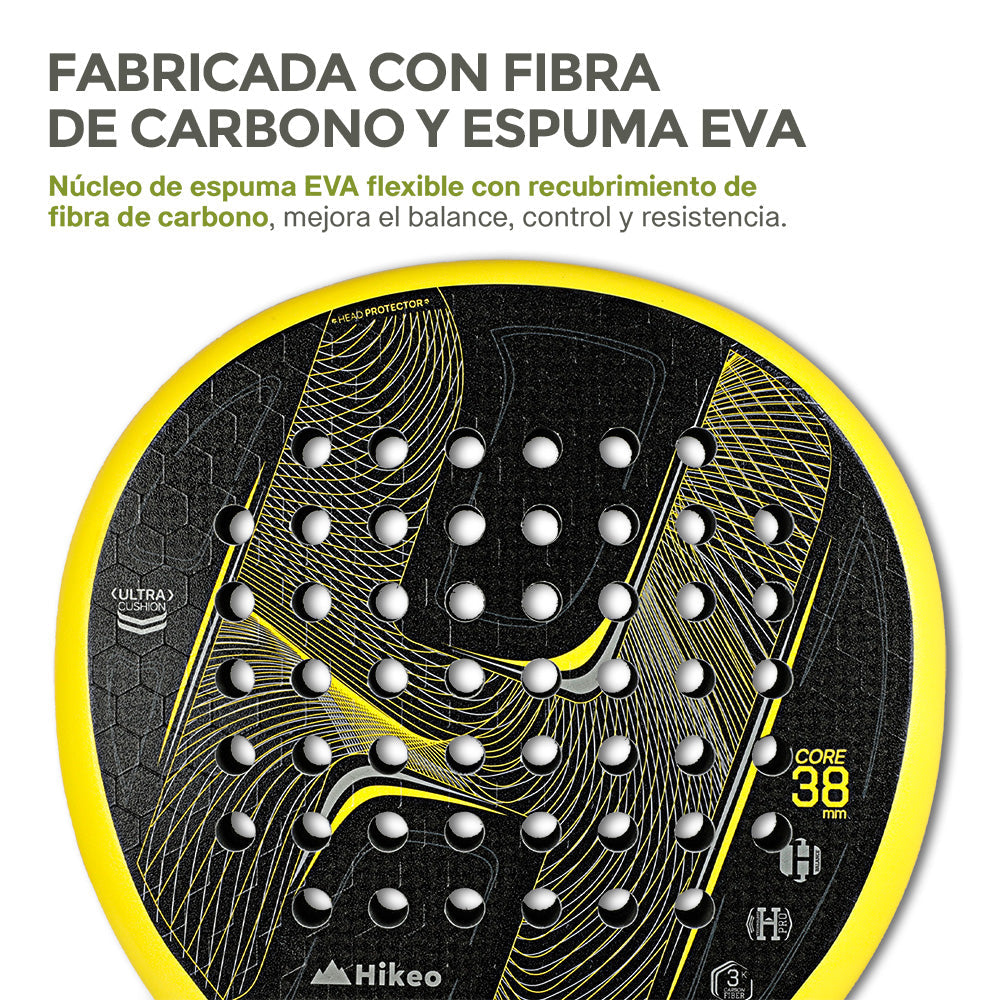 Pala de Pádel Premium con Funda, Pelotas y Grip, Raqueta para todos los Niveles