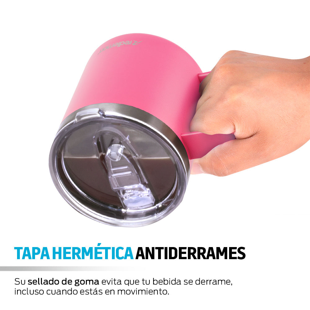 Taza térmica de acero inoxidable 400 ml con tapa hermética