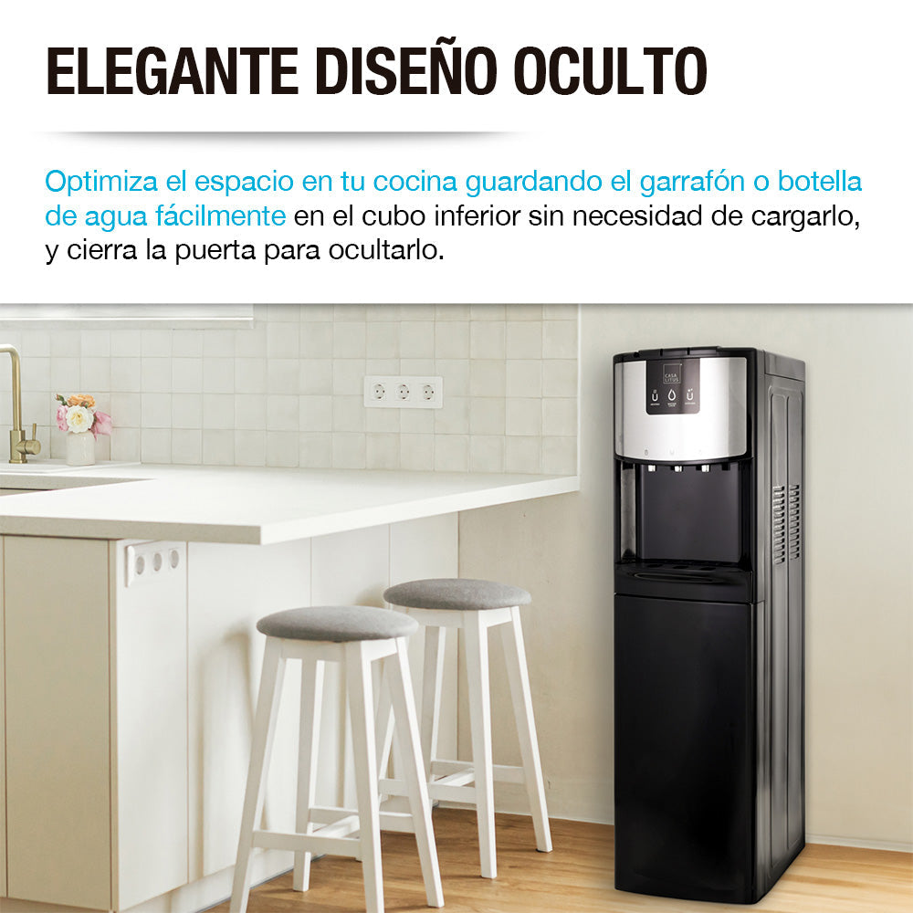 Dispensador de Agua con Garrafón Oculto 11/20 L, 3 Temperaturas