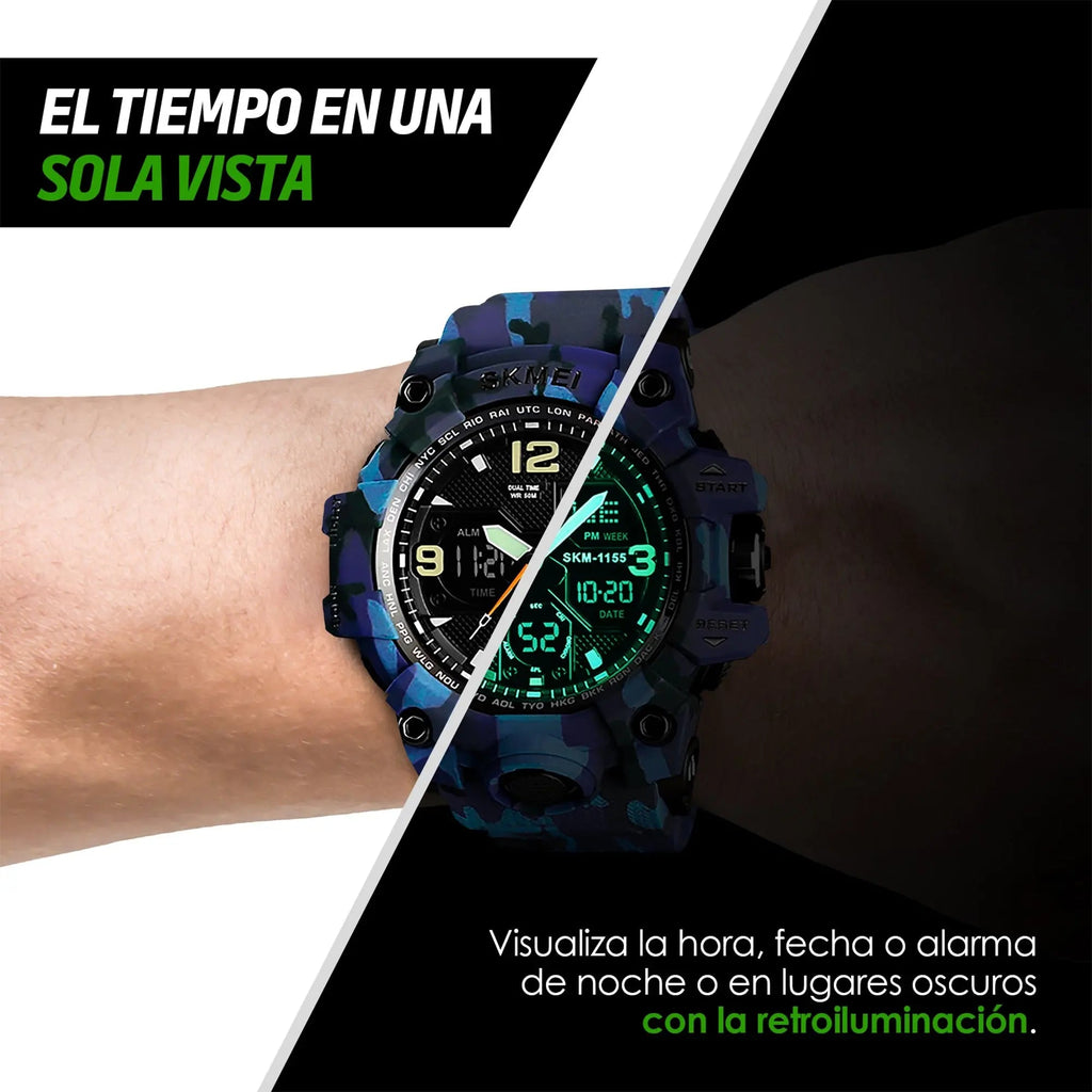 Reloj Digital y Analógico Deportivo Contra Agua 1155b